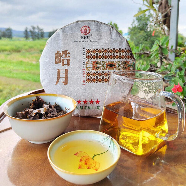 CIFbuy 300g White Tea Yunnan Pu'er Tea Moonlight White Pu'er Old Tree White Tea Cake