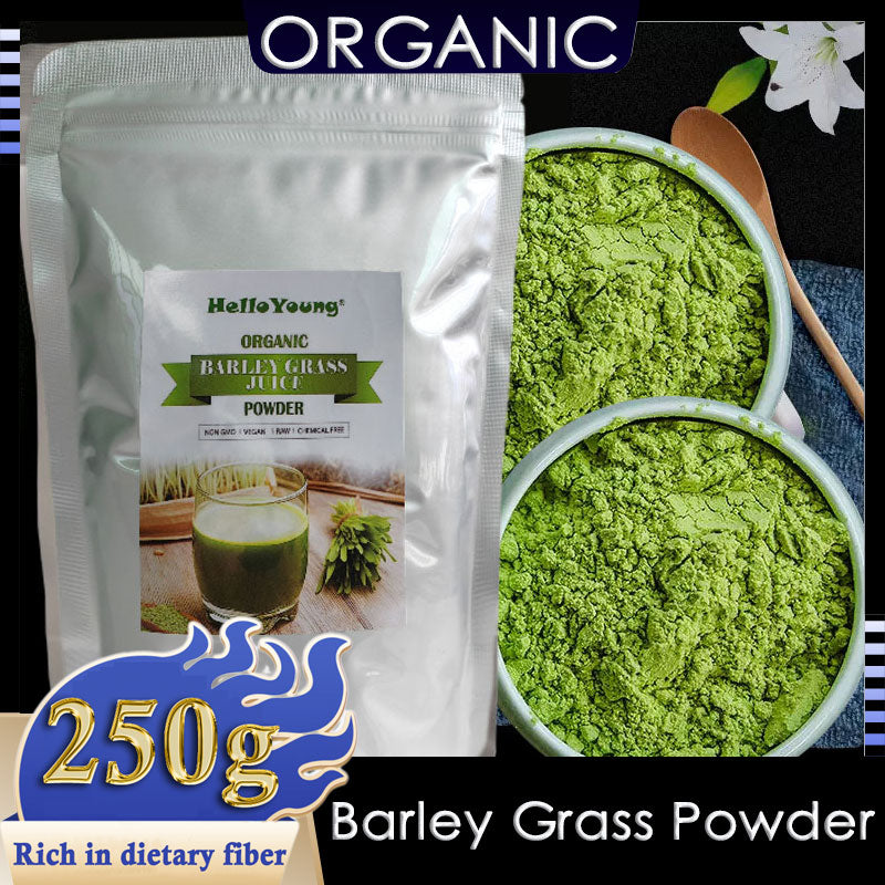 Imported Unsweetened Premium Organic Barley Grass Powder 250g 100% Natural Superfood, Vegan, Gluten Free, Non-GMO, Kosher Main image