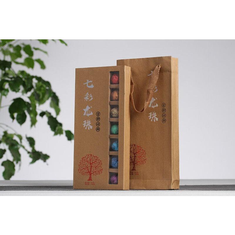 CIFbuy 21pcs Yunnan Pu'er Tea Colorful Dragon Pearl Handmade Dragon Pearl Pu'er Raw Tea