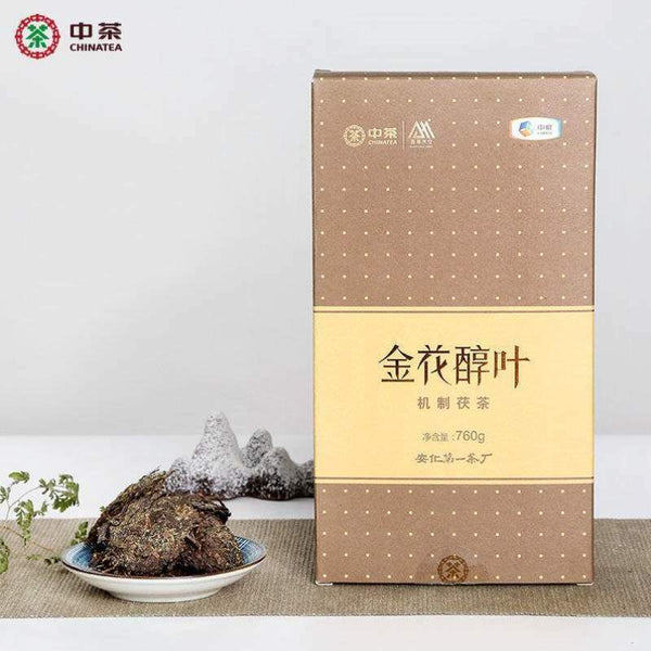 CIFbuy Hunan Anhua Golden Flower Dark Brick Tea Fu Zhuan Dark Tea Fu Brick Tea 760g