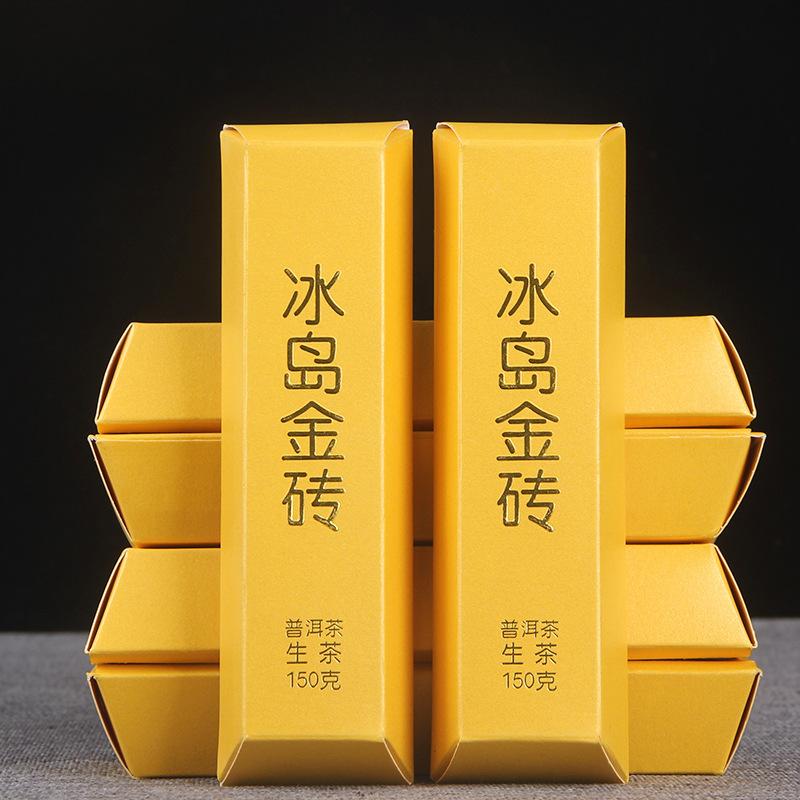 CIFbuy Yunnan "Island Gold Brick" Pu'er Raw Tea Brick, 150g, Ancient Tree Mengku Pure Material, Golden Flower, Fruity Aroma
云南“岛金砖”普洱生茶砖，150克，古树勐库纯料，金花，果香