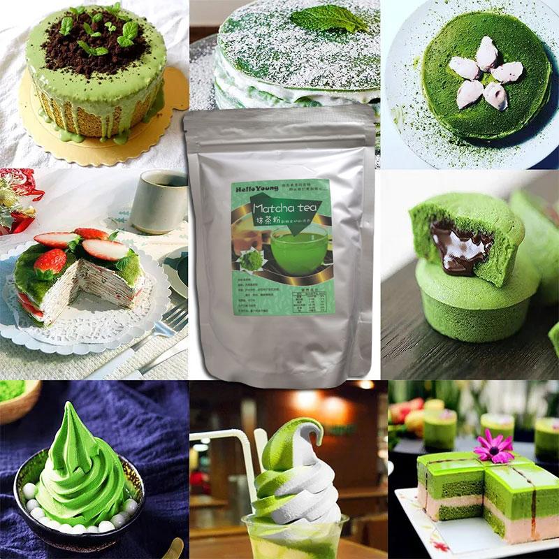 CIFbuy Organic Matcha Powder Culinary Ceremonial Grade Natural Matcha Powder 250g/bag Milk Drink Green Tea Dessert Cake Edible Baking Ingredients Ice Cream