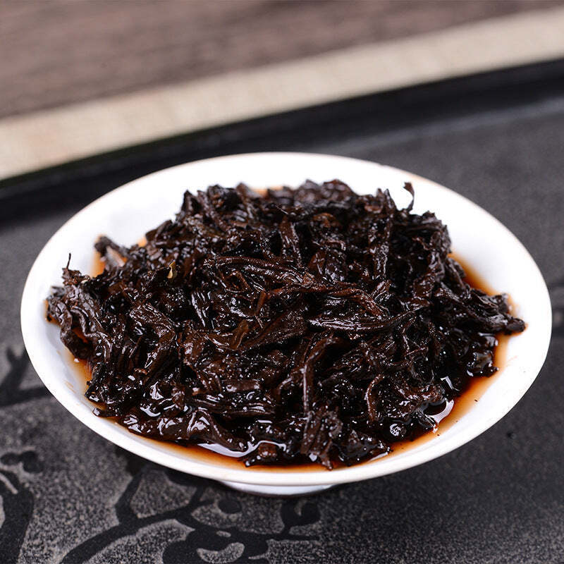 CIFbuy 357g Yunnan Cooked Pu-erh Tea Menghai Aged Puerh Ripe Tea Cake Pu'er Black Tea