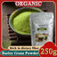 Organic Barley Grass Powder 250g, Green Superfood for Smoothie, Shakes and Salads 100% Natural Pure Barley Grass Low Sugar Body Detoxification and Weight Loss Barley Health Matcha Beverage