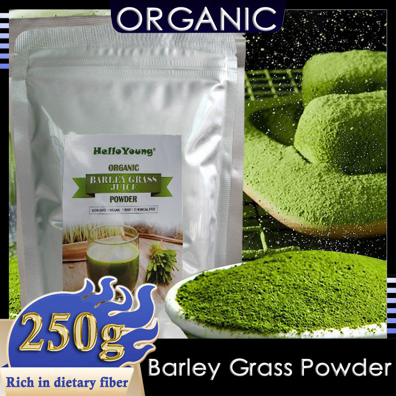 Imported Unsweetened Premium Organic Barley Grass Powder 250g Non-GMO, Finely Ground Whole Dried Young Leaves, Pure, Kosher Main image