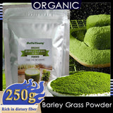 Imported Unsweetened Premium Organic Barley Grass Powder 250g Non-GMO, Finely Ground Whole Dried Young Leaves, Pure, Kosher