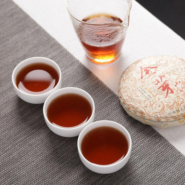 CIFbuy 100g Yunnan Raw Material Puerh Cake Tea Golden Bud Small Cake Palace Ripe Tea