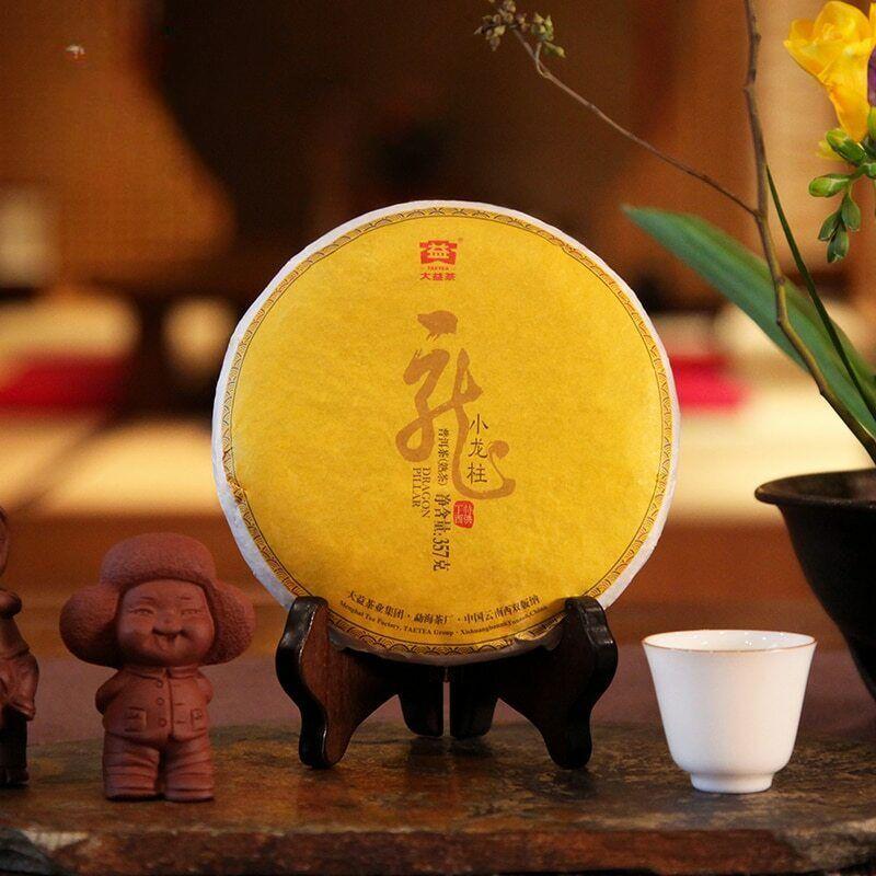 CIFbuy 2018 Menghai TAETEA Small DRAGON PILLAR Dayi Tea Cake Pu-erh 357g Ripe Puer 1801