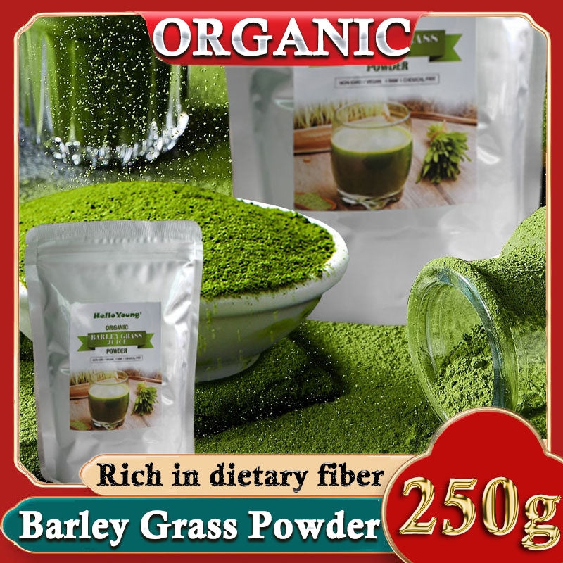 Barley Grass Powder 100% Pure & Organic Organic Barley Grass Powder Pure Organic Barley for Women and Men 250g Non-GMO, Finely Ground Whole Dried Young Leaves, Pure, Kosher Main image