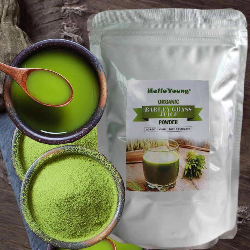 Organic Barley Grass Powder original 250g barley grass official store Mix into Smoothie or Juice I RAW, GREENISH LIKE LEAVES, NO PRESERVATIVE,NON GMO Main image