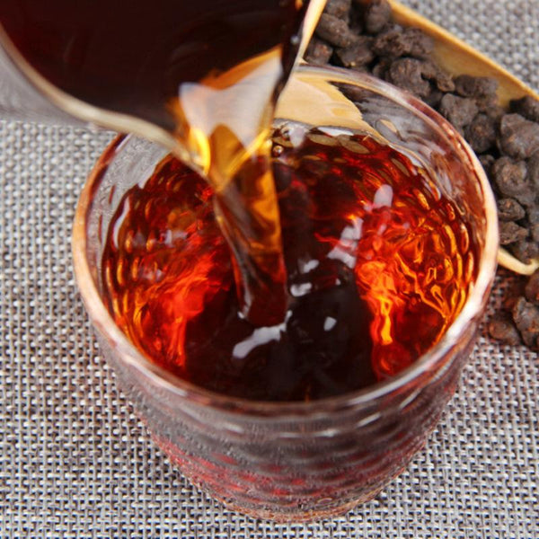 CIFbuy Pu-erh Tea Ripe Glutinous Fragrance Fossilize Tea 500g Tin Tea Gift Yunnan