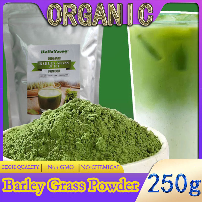 Organic Barley Grass Powder original 250g barley grass official store pure organic barley body detoxification, moistening intestines, burning fat, purifying liver Main image