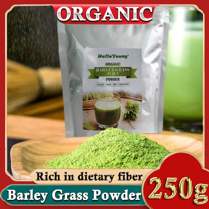 HelloYoung 250g Organic Barley Grass Powder Gluten Free Non-GMO Superfood Body Detoxification and Weight Loss Barley Health Matcha Beverage Main image