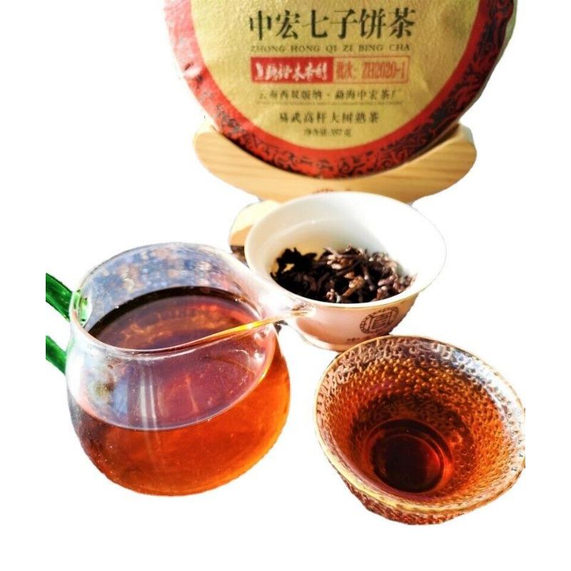 CIFbuy Yunnan Seven Seeds Cake Tea Yiwu High Pole Ancient Ripe Old Pu'er Tea Cake12.6oz