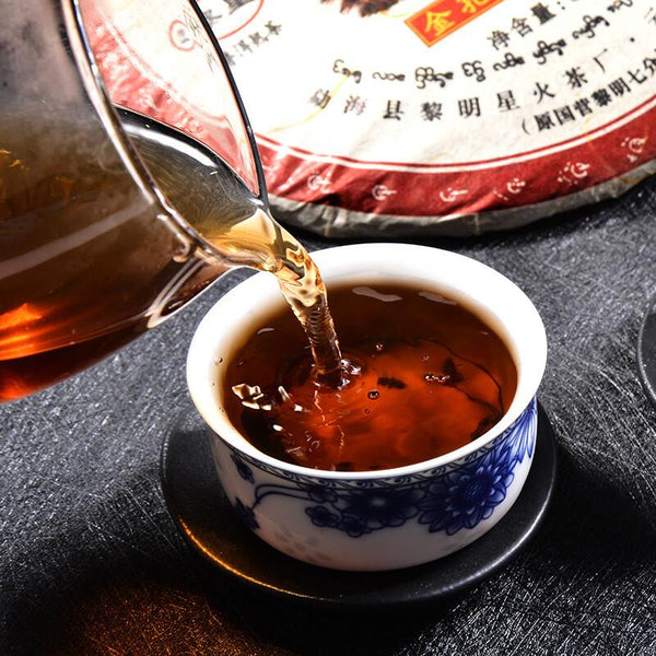 CIFbuy Special Grade Golden Peacock * 2012 Li Ming Spark Pu-erh Puer Tea 357g Ripe Cake