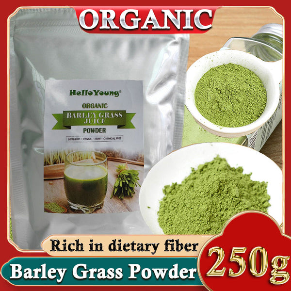 250g Organic Barley Grass Powder Gluten Free Non-GMO Superfood Vegan Organic Non-GMO Vegan Cold-Juiced and Low-Temperature Dried