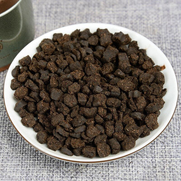 CIFbuyYunnan Puerh Tea Fossil Glutinous Fragrance Broken Silver 100g Tin Cooked Tea