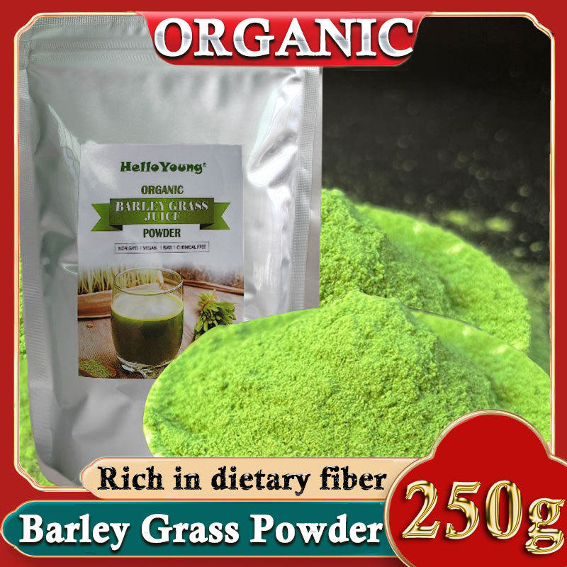 Organic Barley Grass Powder 250g, Green Superfood for Smoothie RAW, GREENISH LIKE LEAVES, NO PRESERVATIVE,NON GMO Main image