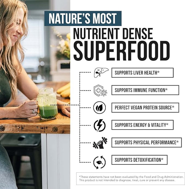 Organic Barley Grass Juice Powder Cold Pressed Rich in Immune Vitamin, Fibers, Minerals, Antioxidants and Protein, Support Immune System and Digestion