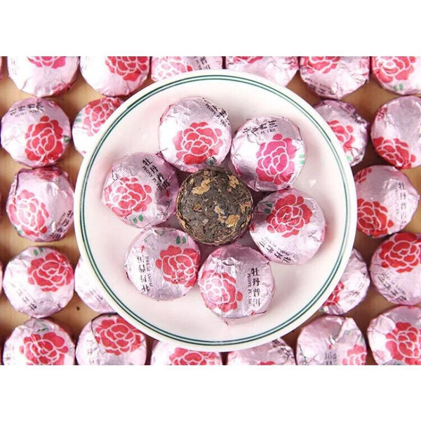 CIFbuyYunnan Flower Tea 500g Peony Flavor Shu Puer Mini Tuo Cha Fermented Pu Er Tea
