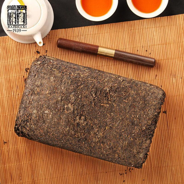 CIFbuy Anhua Dark Tea BaiShaxi 1939 Gold Flower Tea Brick 3 Years Aged Tian Fu Tea 1kg