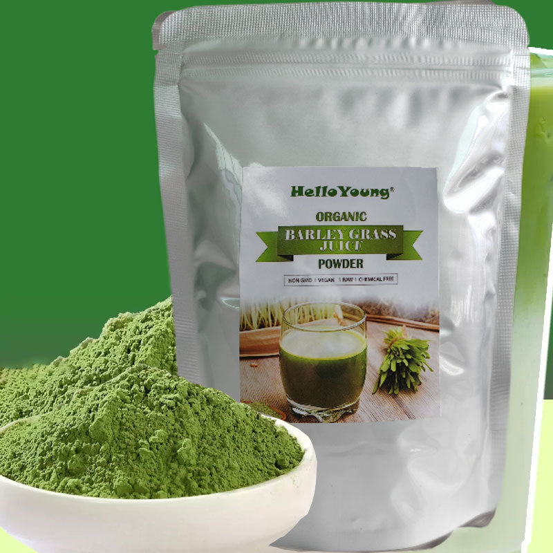 Organic Barley Grass Powder 250g Non-GMO, Finely Ground Whole Dried Young Leaves, Pure, Kosher, Vegan, Bulk. Good Source of Fiber, Protein. Great for Juices, Smoothies, Shakes, Yogurts