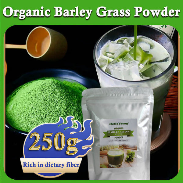 Unsweetened Premium Organic Barley Grass Powder 250g Mix into Smoothie or Juice I RAW, GREENISH LIKE LEAVES, NO PRESERVATIVE,NON GMO