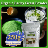 Unsweetened Premium Organic Barley Grass Powder 250g Mix into Smoothie or Juice I RAW, GREENISH LIKE LEAVES, NO PRESERVATIVE,NON GMO