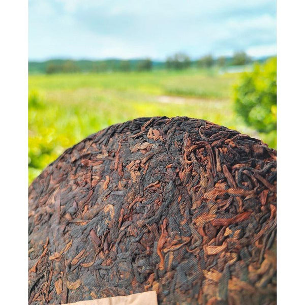 CIFbuy 357g Old Panzhang Pu'er Ripe Tea Cake Menghai Aged Pu'er Tea Cake HongJinYin