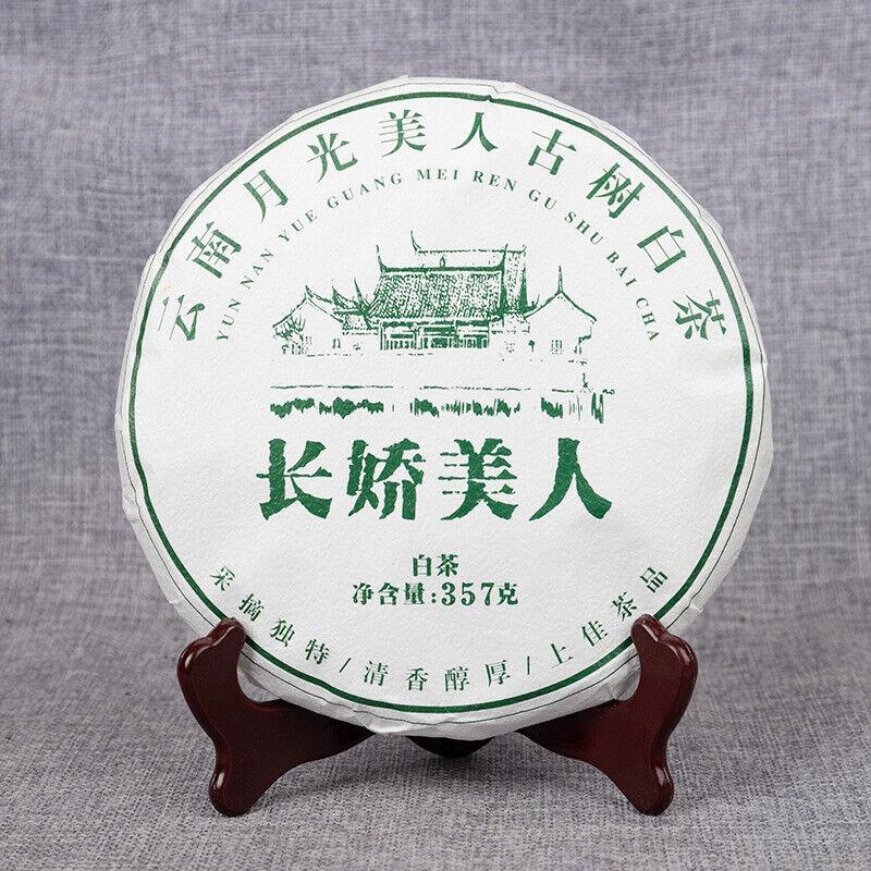 CIFbuy 357g/cake Yunnan White Tea Old Tree Moonlight White Long Jiao Mei Ren White