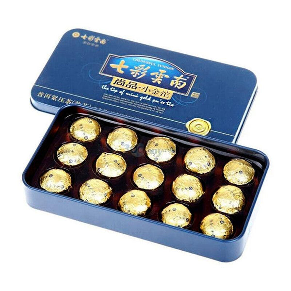 CIFbuy Colourful Yunnan The Top of Mini Gold Pu'er Tea Ripe Puer Tuocha Pu-erh 45g Box