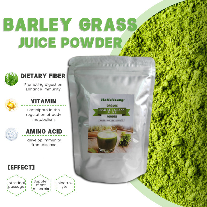 HelloYoung Imported Unsweetened Premium Organic Barley Grass Non-GMO, Finely Ground Whole Dried Young Leaves, Pure, Kosher