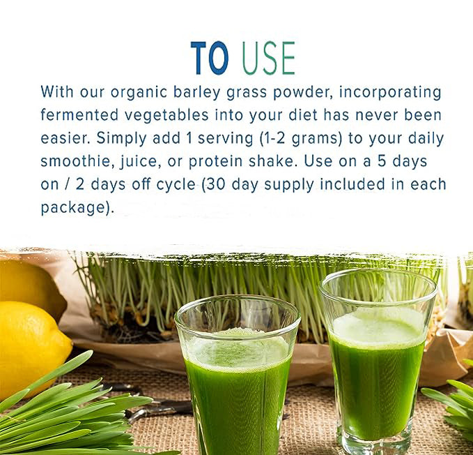 250g Organic Barley Grass Powder Gluten Free Non-GMO Superfood Vegan Organic Wheatgrass Juice Powder Chlorophyll & Trace Minerals No Maltodextrin & Sugar