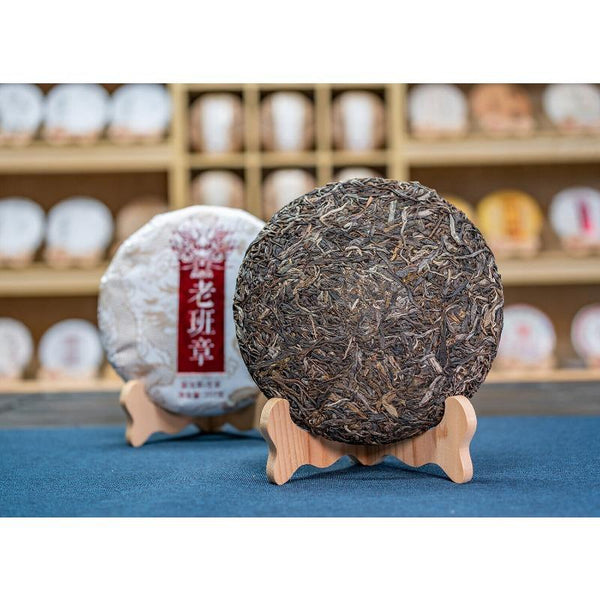 CIFbuy 357g Yunnan LaoBanZhang Pu'er Raw Tea Cake Ancient Tree Puer Seven Seed Cake Tea