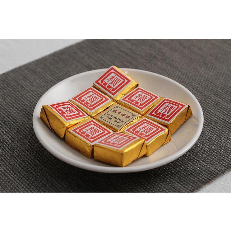 CIFbuy Small Gold Tea Brick 500g Mini Tuo Tea Small Square Brick Aged Pu-erh Ripe Tea