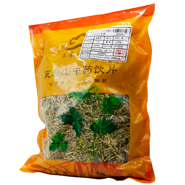 Wawashan Pharmaceuticals Chinese Herbal Drinks Lonicera, Net, First Class Chinese Herbal Remedies Chinese Herbal Medicine Shop瓦屋山药业中药饮片 金银花 净制一等 中药材抓配 中药材店铺大全