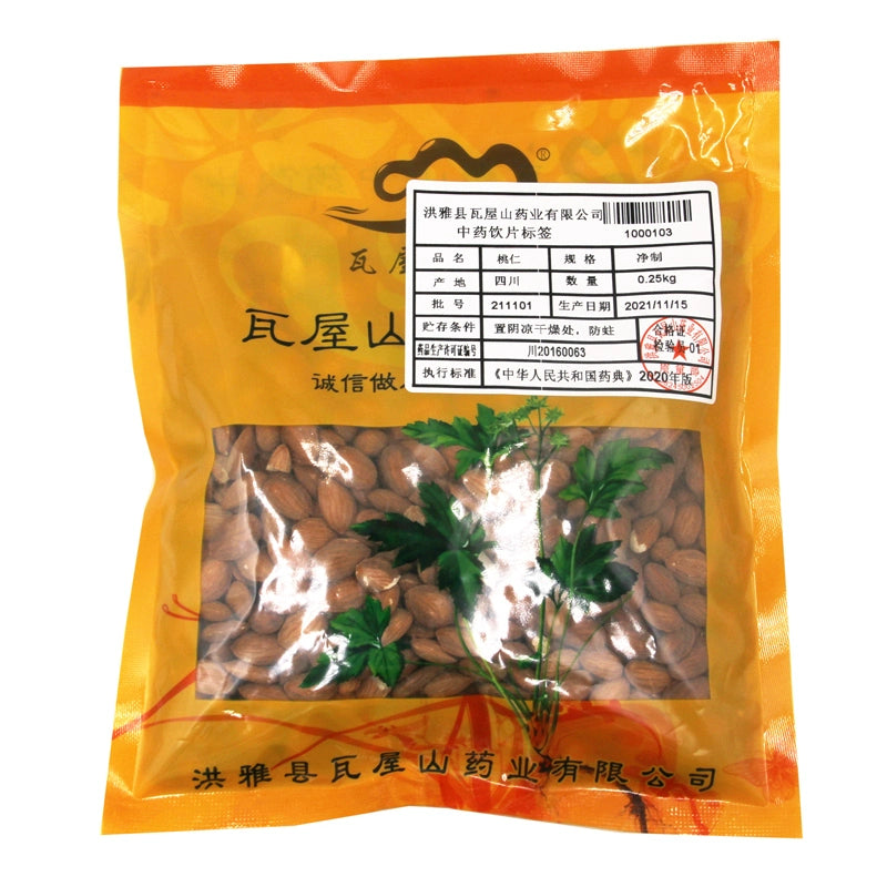 Wawasan Pharmaceuticals Chinese Herbal Drinks Peach Kernel Pure Chinese Herbal Remedies Chinese Herbal Shop Directory瓦屋山药业中药饮片 桃仁 净制 中药材抓配 中药材店铺大全 Main image