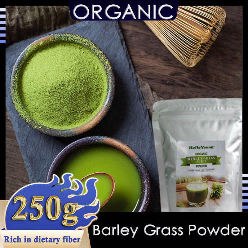 HelloYoung Imported Unsweetened Premium Organic Barley Grass 100% Natural Pure Barley Grass Low Sugar Body Detoxification