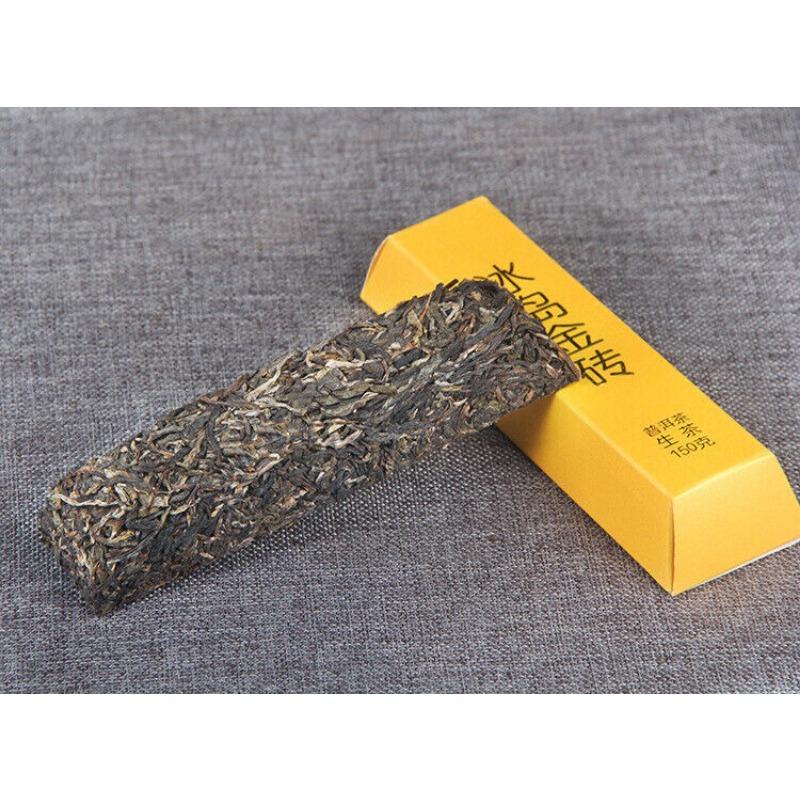 CIFbuy 150g Golden BarIceland Gold Brick Puerh Raw Brick Tea Mengku Gold Leaf Flower