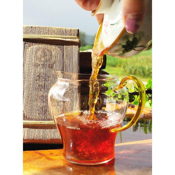 CIFbuy 250g Puerh Ripe Tea Brick Date Fragrant Brick Tea Old Tea Bamboo Leaf Packing