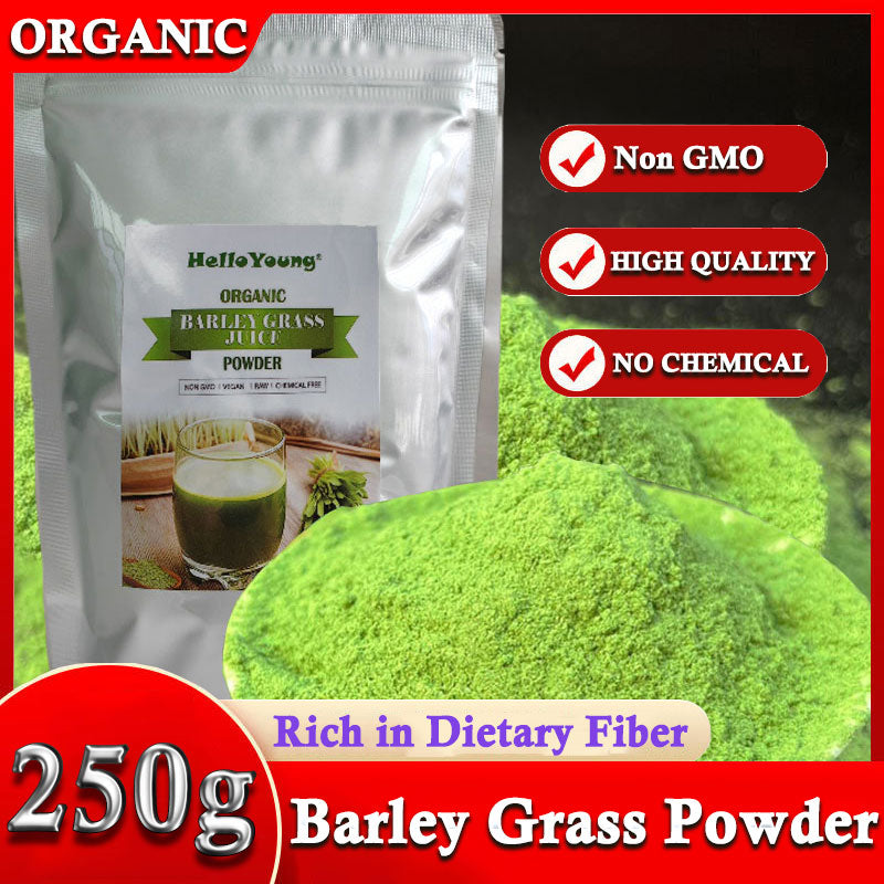 Organic Barley Grass Powder original 250g moistening intestines, RAW, Pure, Kosher, Vegan, Bulk. Good Source of Fiber, Protein