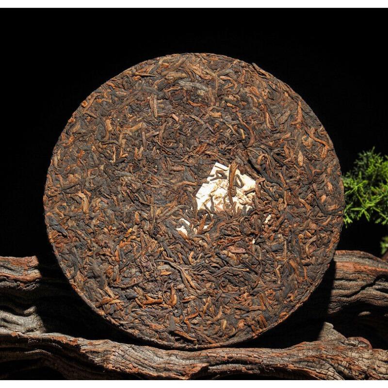 CIFbuy 357g Brown Mountain Ancient Tree Ripe Tea Cake Yunnan Pu'er Ripe Tea