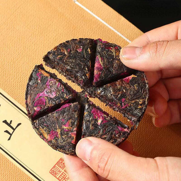 CIFbuy100g Fengqing Rose Black Tea Cake Yunnan Dianhong Flower Tea Organic Roselle Tea