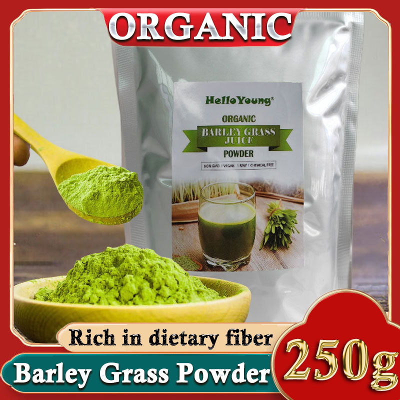 HelloYoung Organic Barley Grass Juice Powder Cold Pressed Rich in Immune Vitamin, Fibers, Minerals, Antioxidants and Protein Main image