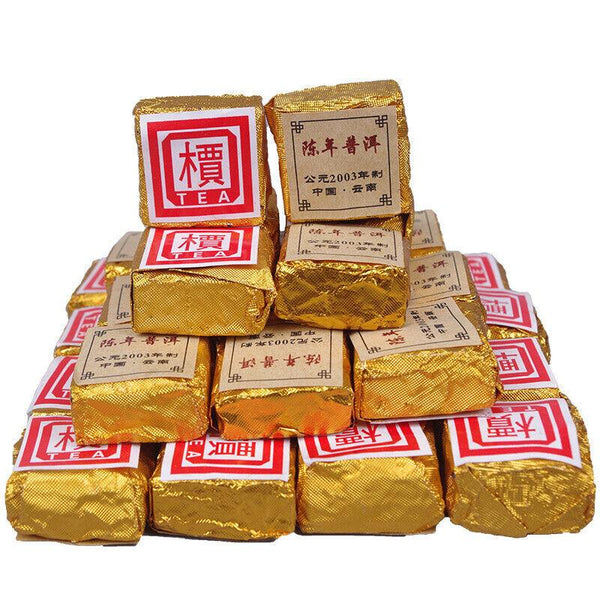CIFbuy 500g Chenxiang Pu'er Small Golden Brick Mini Ripe Tuocha Catalpa Square Brick