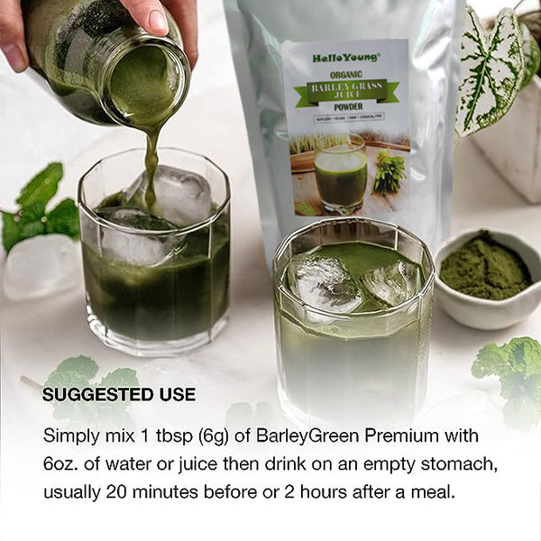 Organic Barley Grass Powder 250g, Green Superfood for Smoothie Vegan, Bulk. Good Source of Fiber, Protein. Great for Juices, Smoothies, Shakes, Yogurts
