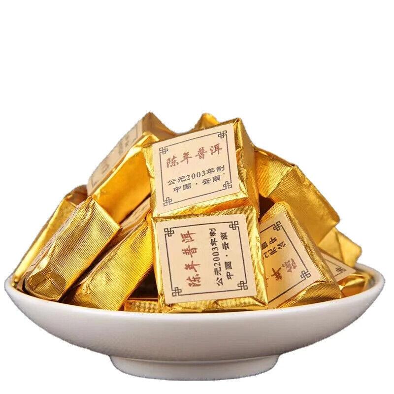 CIFbuyMini Tuocha Original High Fragrance Aged Pu'er Ripe Tea Small Gold Brick 500g