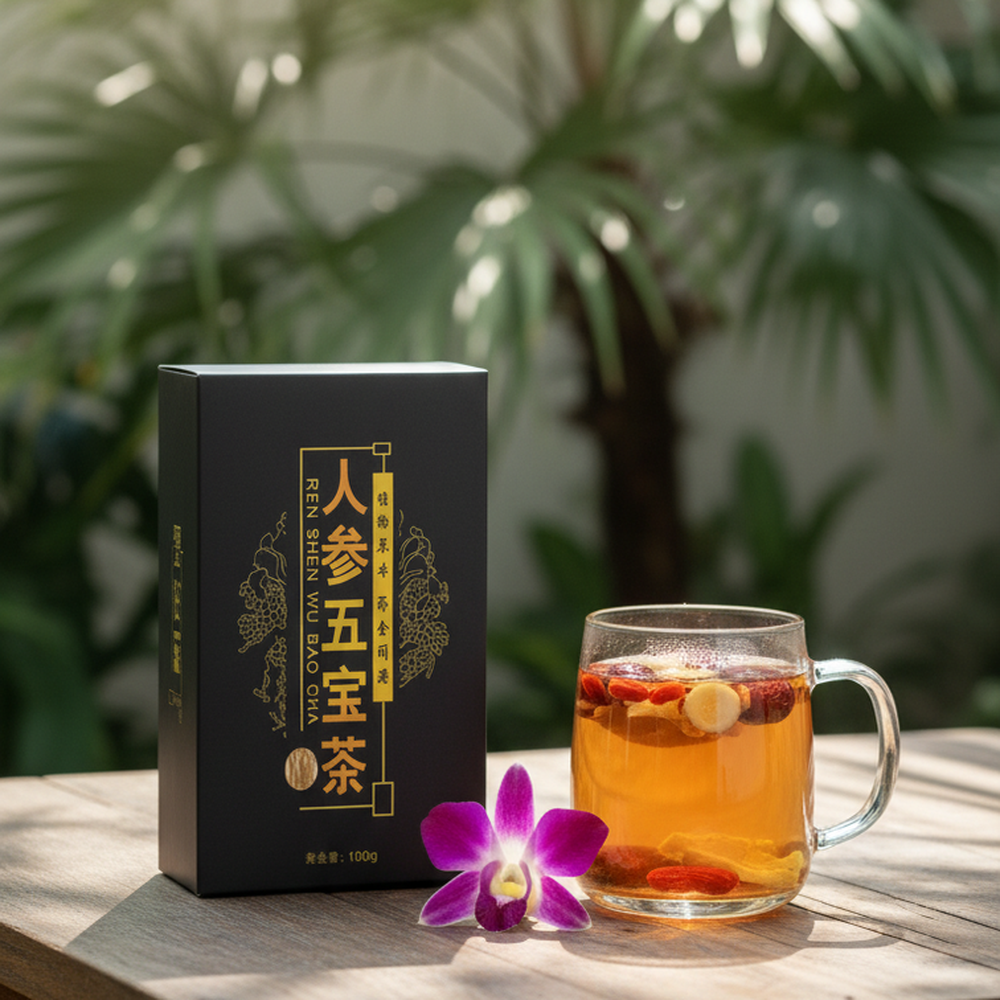 CIFbuy Ginseng Herbal Tea 10 Bags Caffeine Free Natural Loose Leaf Blend Brew Gift人参草本茶 10袋 无咖啡因 天然散叶混合茶 冲泡礼盒