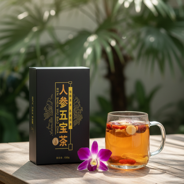 CIFbuy Ginseng Herbal Tea 10 Bags Caffeine Free Natural Loose Leaf Blend Brew Gift人参草本茶 10袋 无咖啡因 天然散叶混合茶 冲泡礼盒