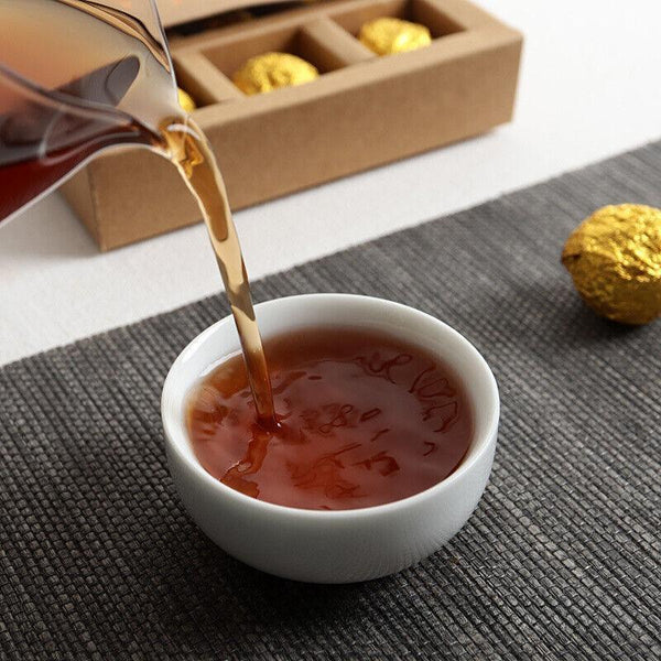CIFbuy Yunnan Pu'er Tea 18pcs (Golden Tin) Menghai Golden Buds Ripe Tea Dragon Pearl